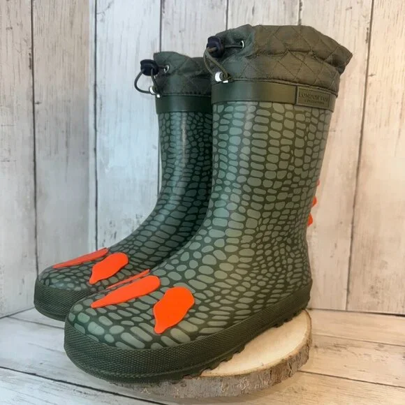 LONDON FOG Toby Boys Youth Snow and Rain Boots Insulated Winter WP Sz 5 Dinosaur - Picture 6 of 11